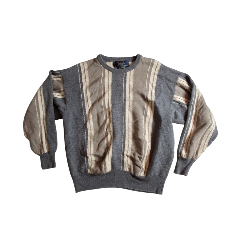 VTG Pringle Of Scotland 100% Lambswool Crew Sweater Cosby 80s Grandpacore